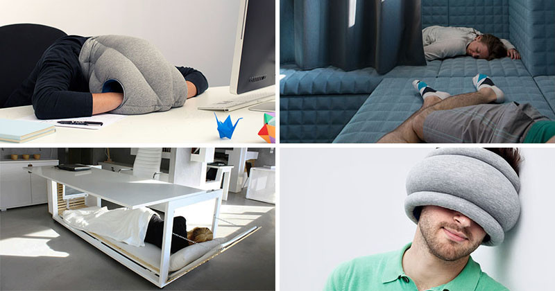 Ostrich pillow allows workers to sleep on the job