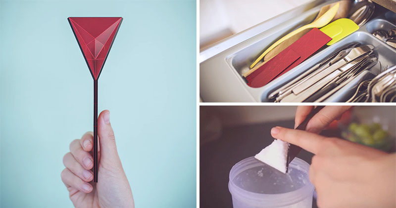 Polygons is the origami-like measuring spoon that lays flat and