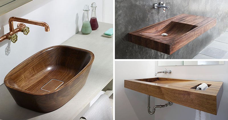 wooden table for bathroom sink