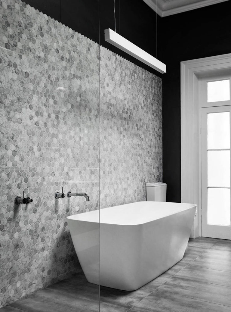 Bathroom Tile Ideas Grey Hexagon Tiles Contemporist 3874