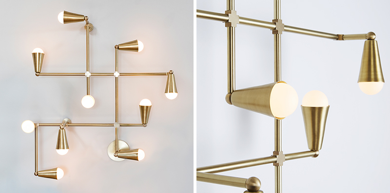 This Sculptural Brass Light Could Also Double As Art For Your Walls Or