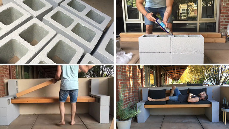 Make Your Own Inexpensive Outdoor Furniture With This Diy Concrete Block Bench Contemporist 9129