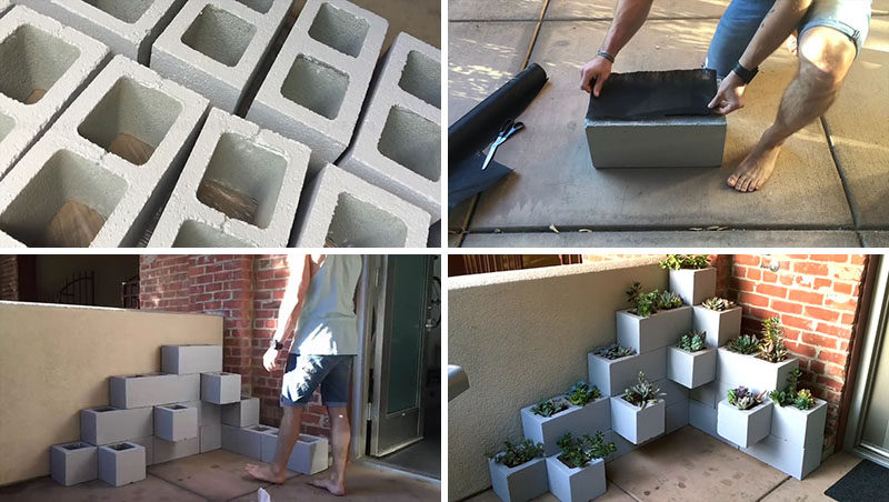 A DIY Cinder Block Succulent Wall with a Twist