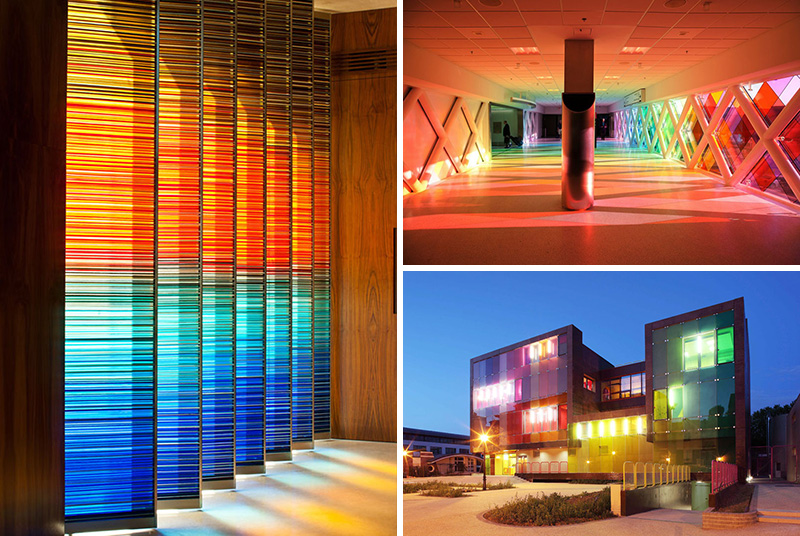 colored glass panels