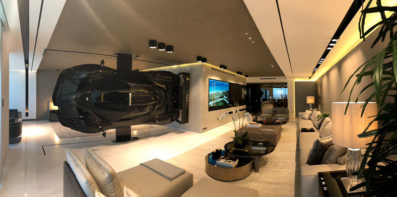 Race Car On Wall In Living Room