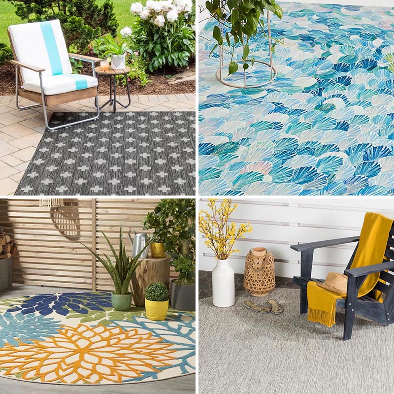 DEORAB Outdoor Rug Patios Clearance, 6'x9' Reversible Tropical