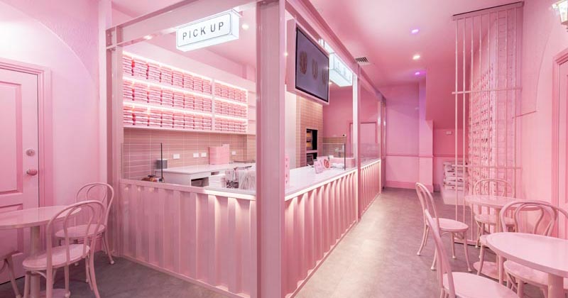 A Monochromatic Pink Pretzel Bakery In Australia