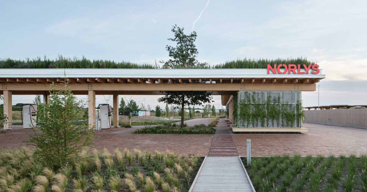 A Green Roof Covers This Unique Vehicle Charging Station