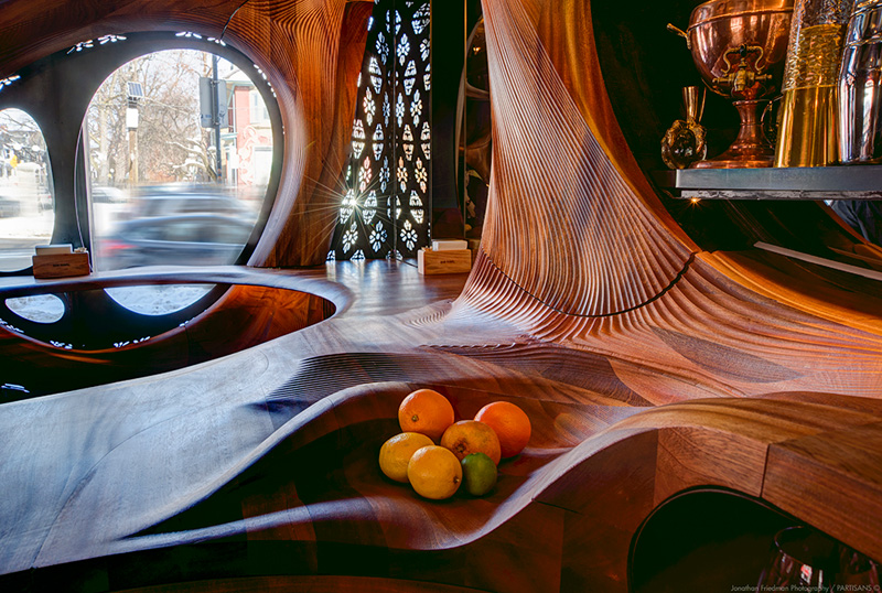 This Bar In Toronto Is Filled With Curvaceous Wood