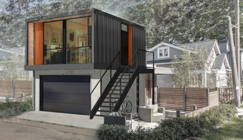 HonoMobo Create Shipping Container Homes Above Garages