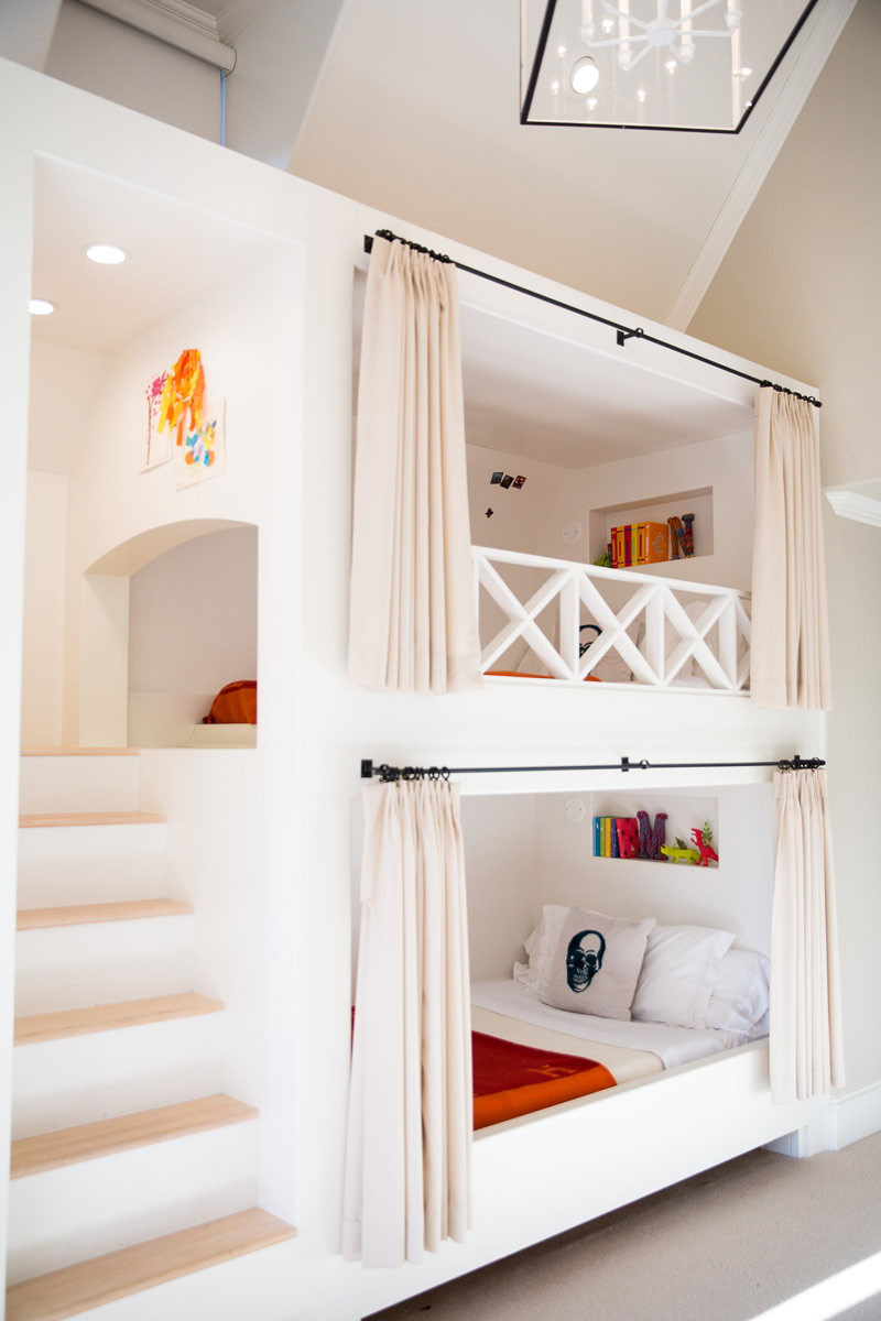 built in bunk beds with stairs