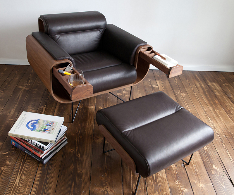 Cigar lounge leather chair