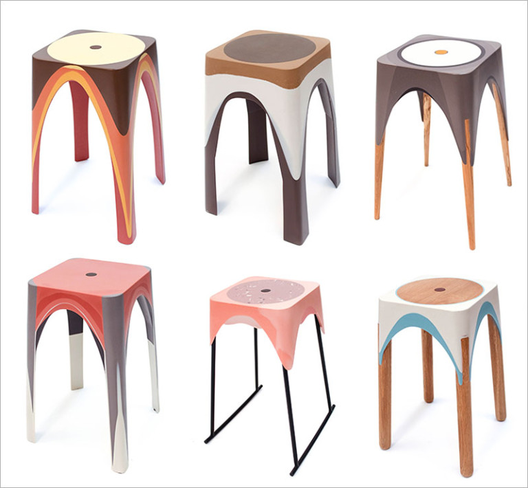 See how these colorful resin stools are made