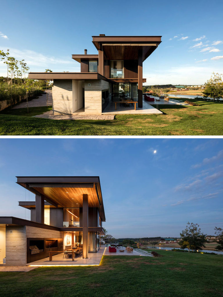 This rural contemporary home is designed to take advantage of an ...