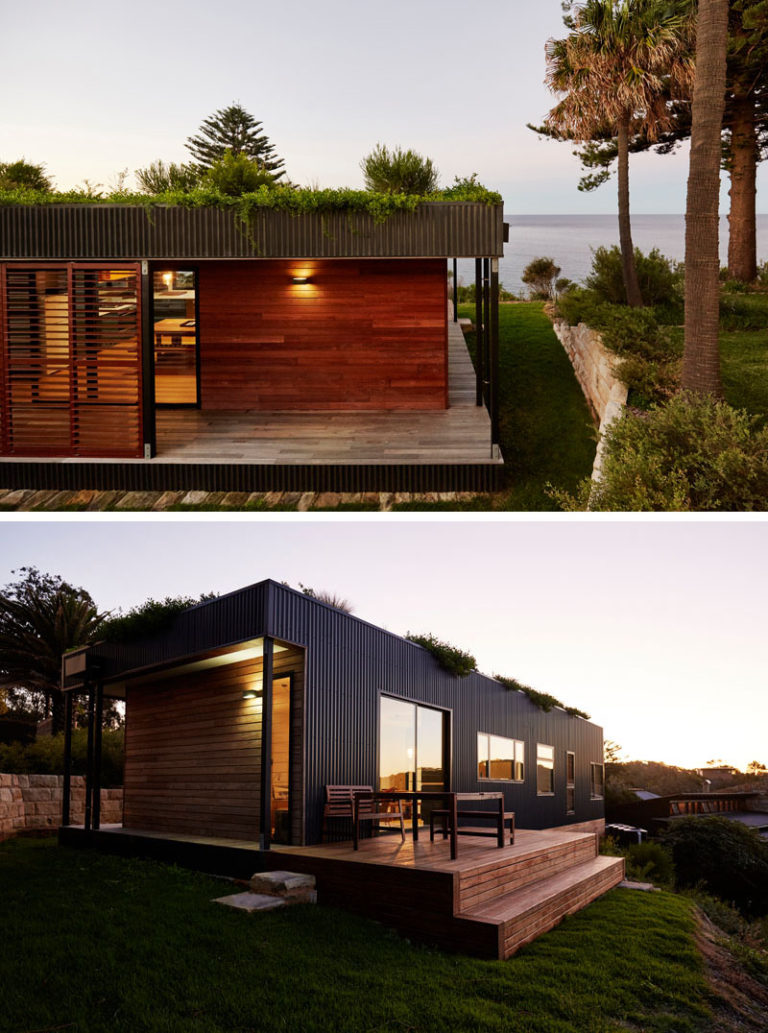 This prefab house with a lush green roof was built in six weeks