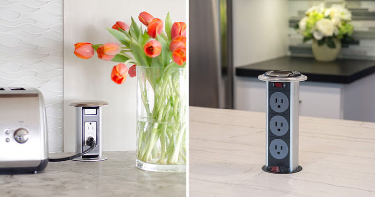 Kitchen Design Idea - Install A Pop-Up Outlet Directly Into Your Countertop