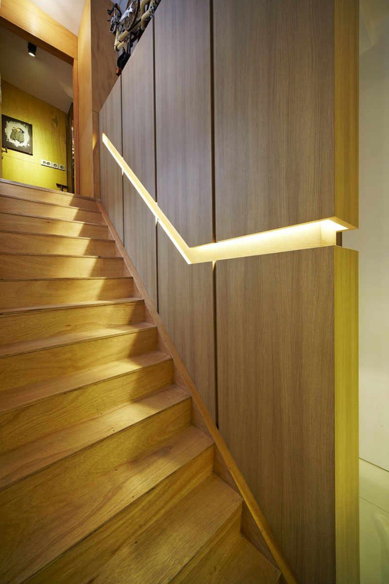 Stair Design Idea - 9 Examples Of Built-In Handrails | CONTEMPORIST