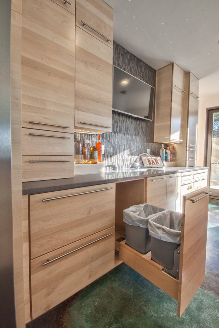 Kitchen Design Idea - Hide Pull Out Trash Bins In Your Cabinetry