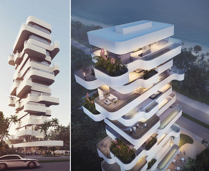 Orange Architects design a unique apartment tower overlooking the beach