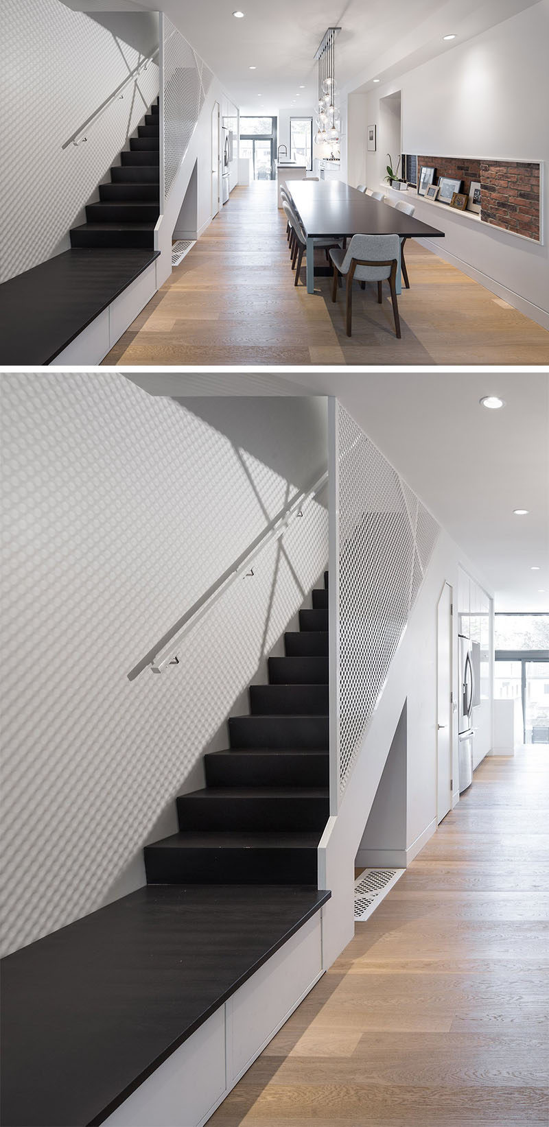 Design Idea For Stairs This Stair Landing Has Hidden Shoe
