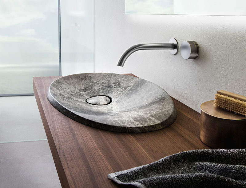 modern bathroom stone sink