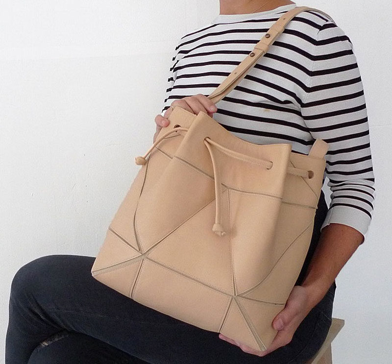 Geo Pattern Bucket Bag, Small Drawstring Design Crossbody Bag