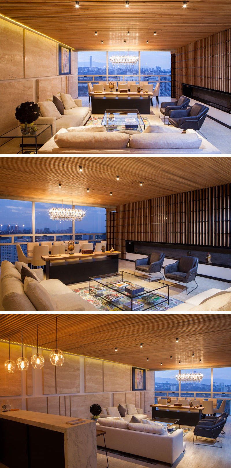 An Elegant Apartment With A Wood Slat Ceiling CONTEMPORIST