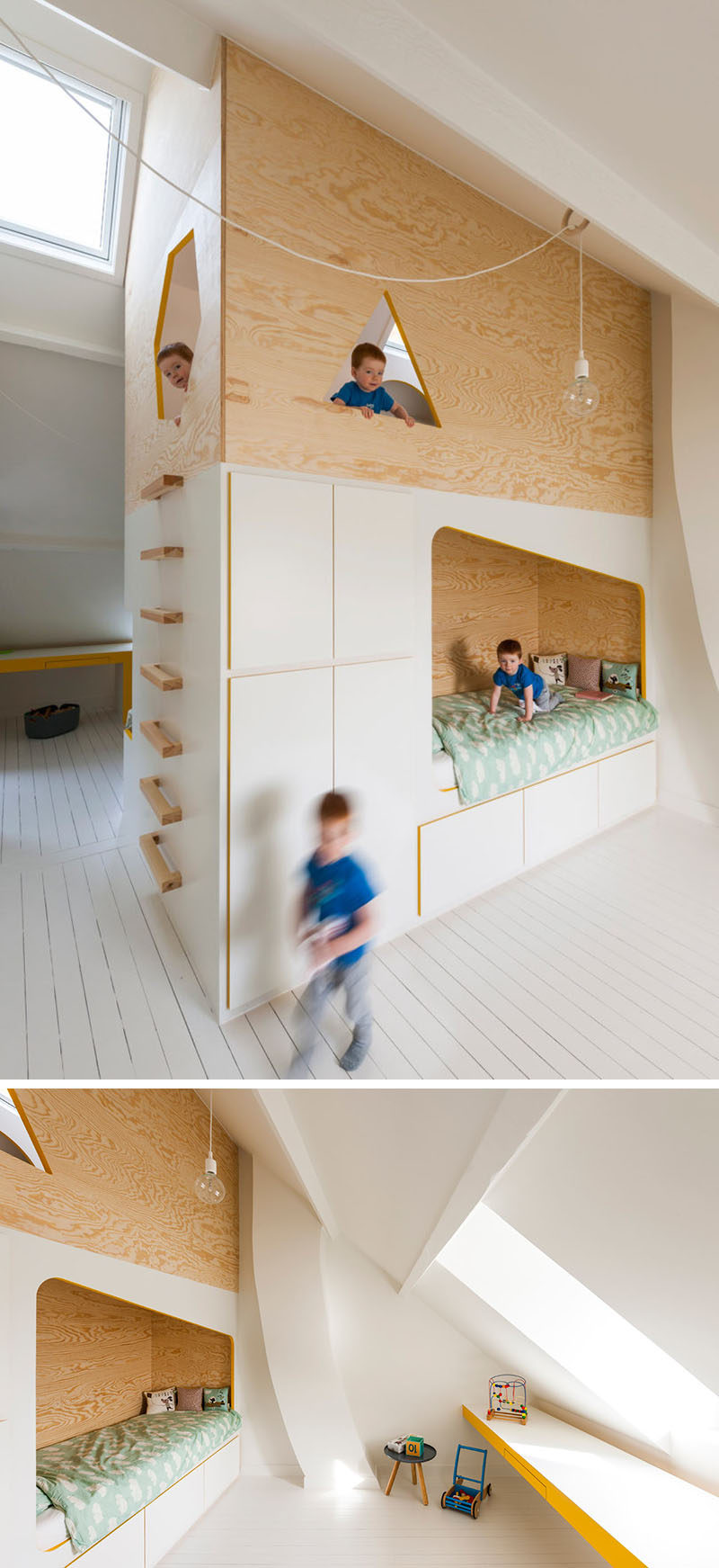 kids double bed design