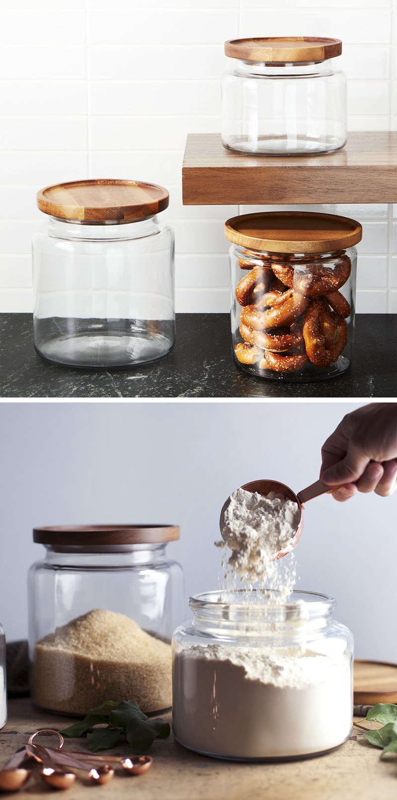 Stylish Food Storage Containers for the Modern Kitchen  Glass canisters, Kitchen  canisters and jars, Kitchen canisters