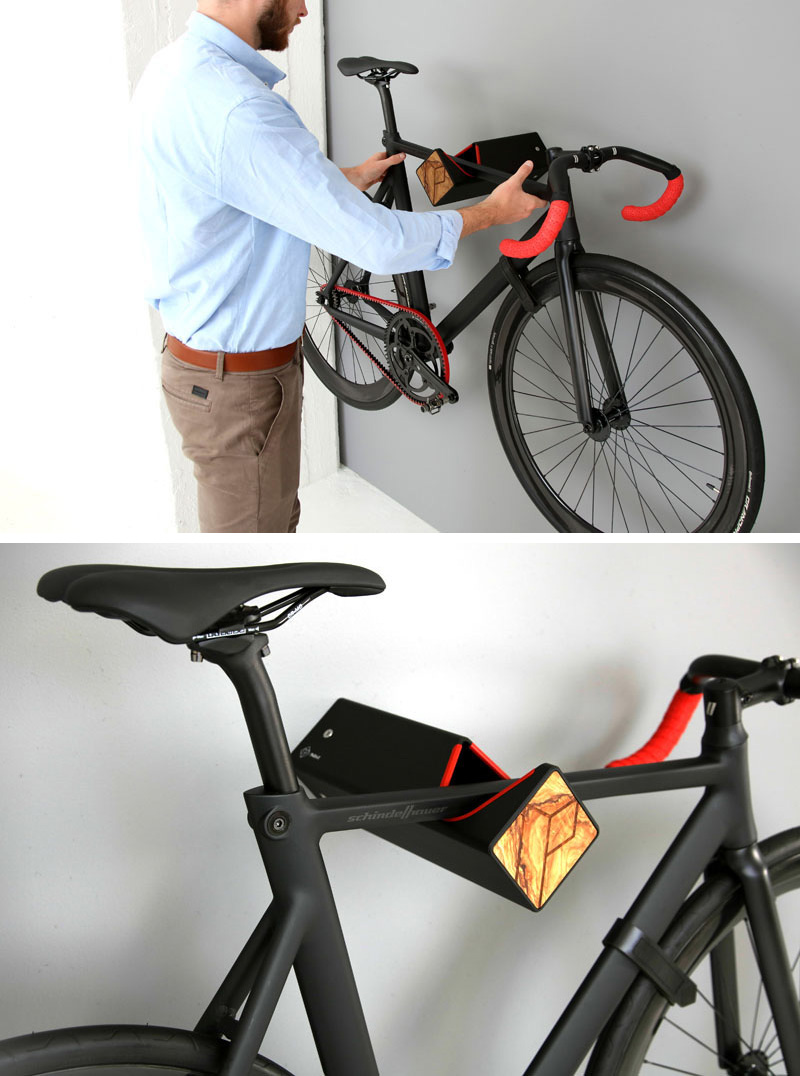 wood bike holder