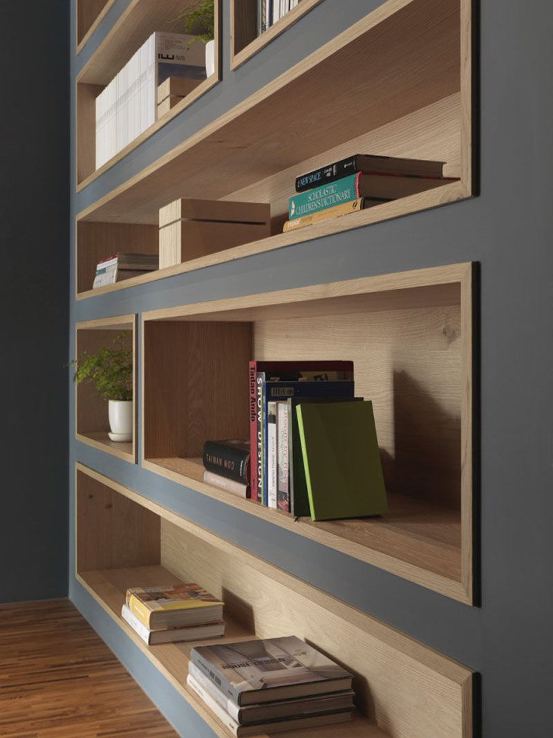 8 Inspirational Examples Of Built-In Shelves Lined With Wood