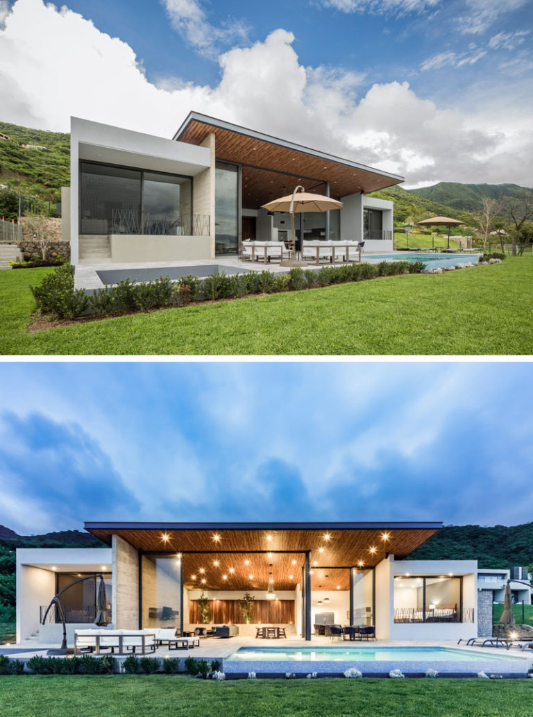 This Home Was Designed With A High Sloping Roof That Allows Large ...