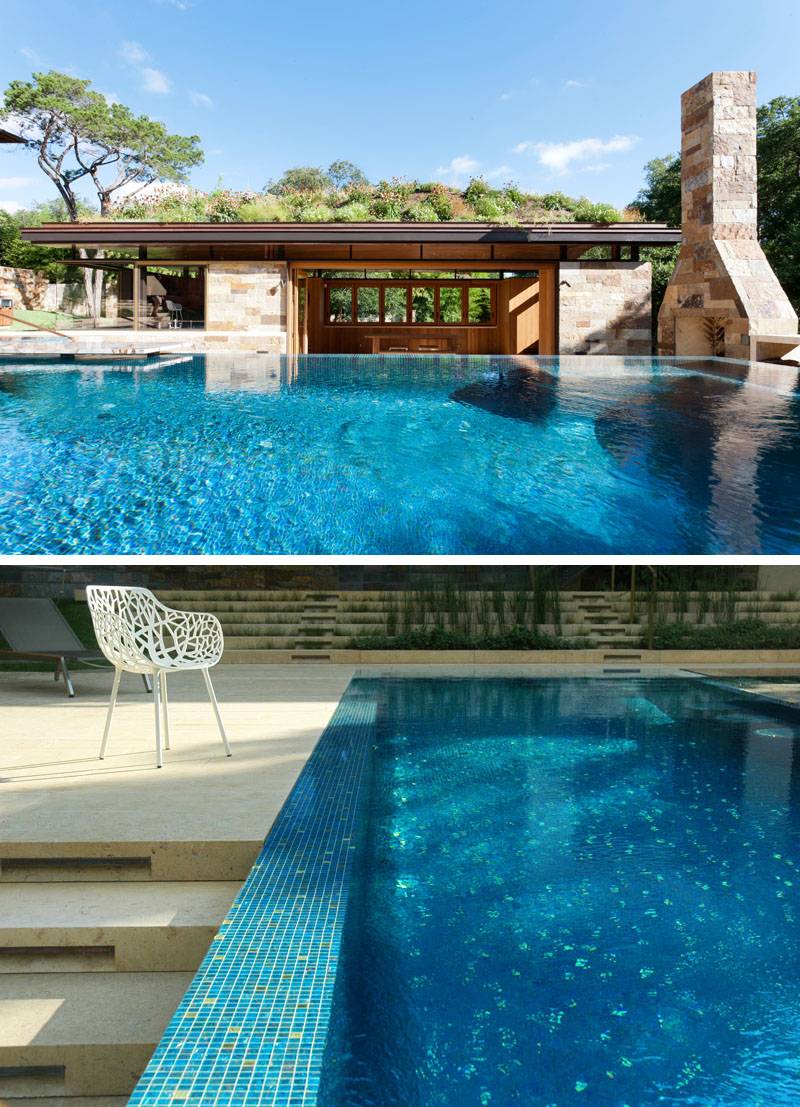 This Poolhouse In Texas Is Covered With A Lush Green Roof