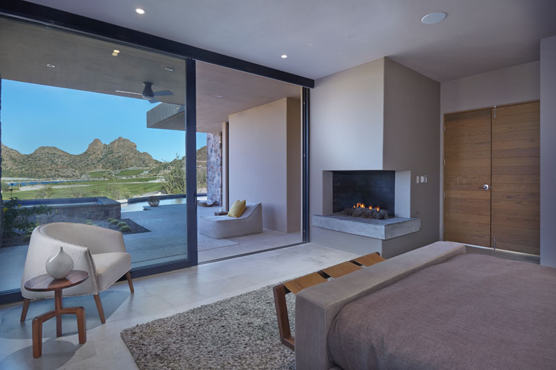 Modern Master Bedroom Corner Fireplace 050318 1115 07 Contemporist