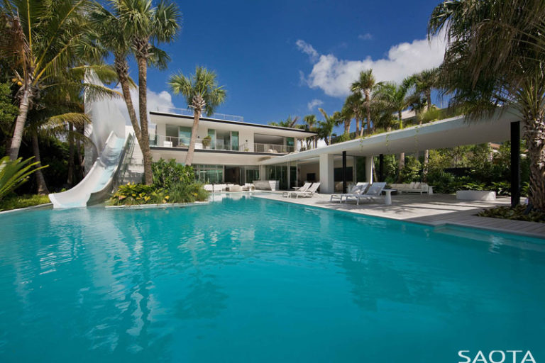 This Home In Miami Was Designed With A Slide To The Pool From The ...