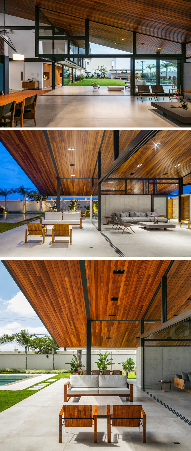 Modern House Sloped Wood Ceiling Outdoor Space 130418 109 04