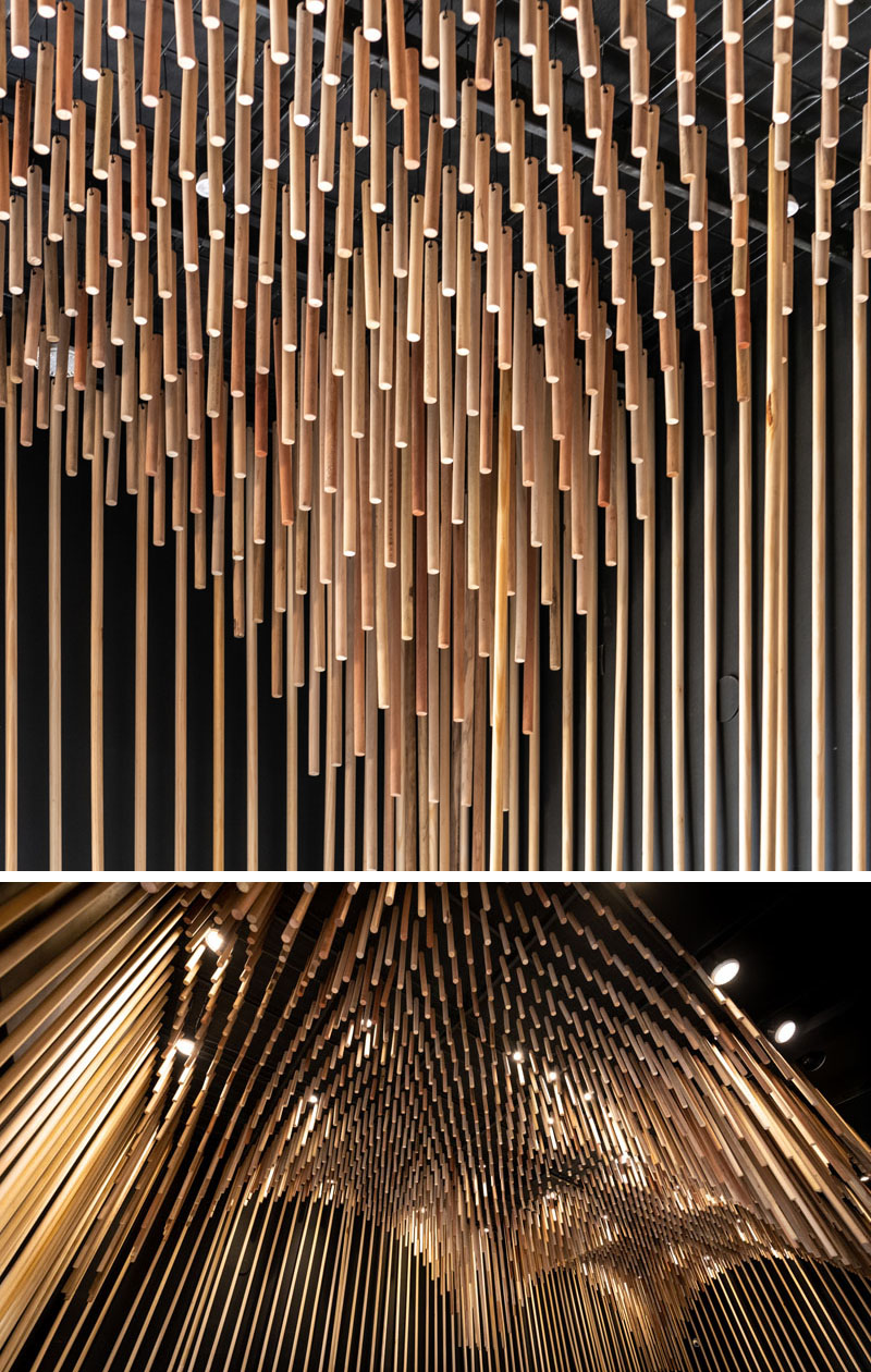 Modern Retail Store Design With Sculptural Wood Ceiling 270119