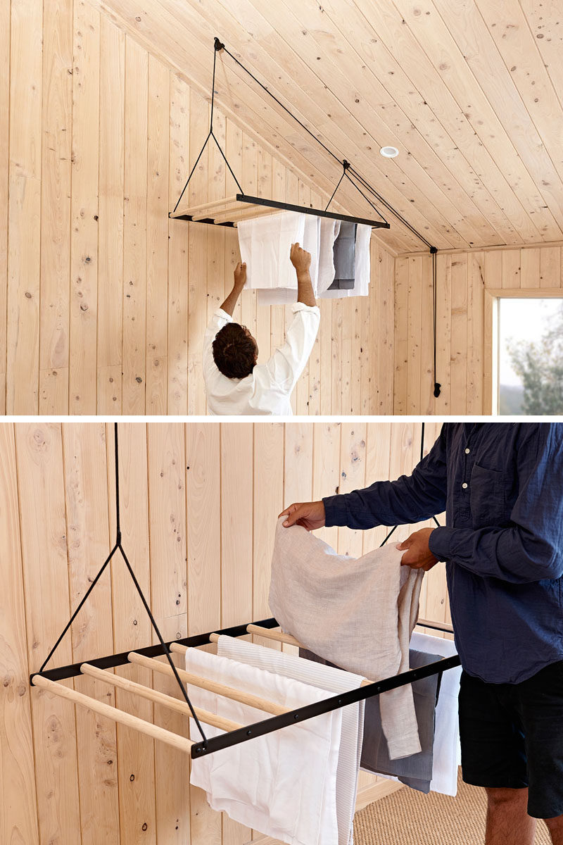 Since Warm Air Rises This Suspended Drying Rack Is Designed