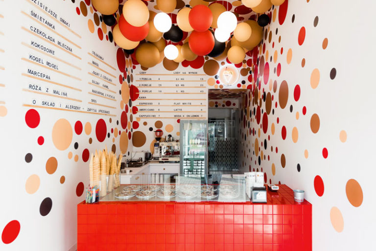 This Ice Cream Shop In Poland Used A Combination Of Colorful Dots And ...