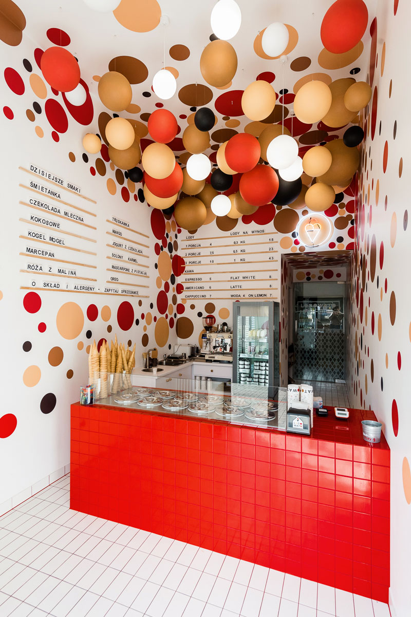 This Ice Cream Shop In Poland Used A Combination Of Colorful Dots And