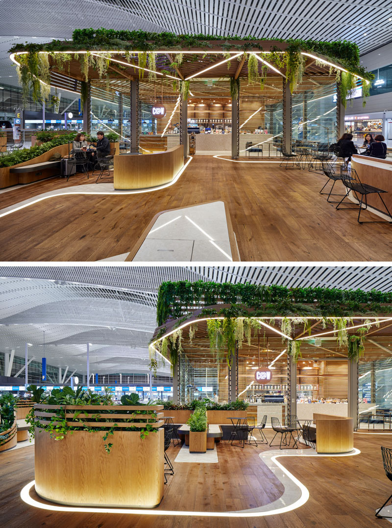 UNStudio Designed A Pair Of Plant Covered Cafes At This Airport In