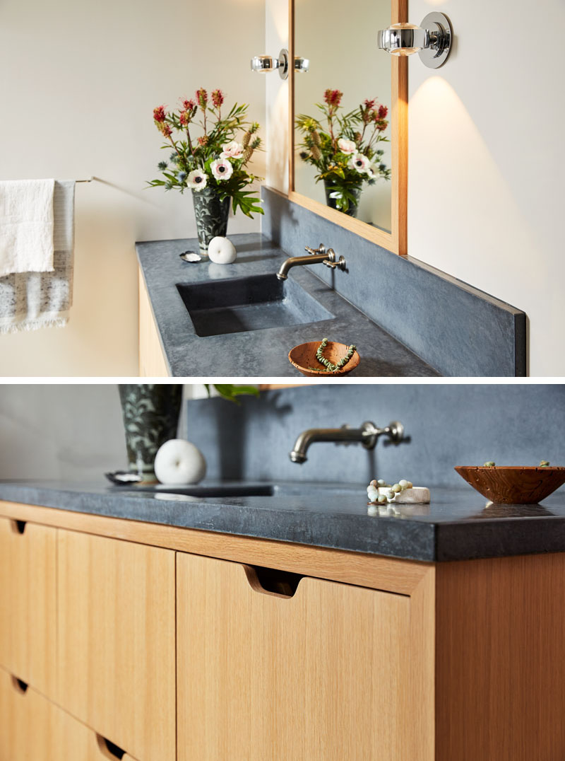 Modern Bathroom Wood Vanity Concrete Countertop 130419 136 12