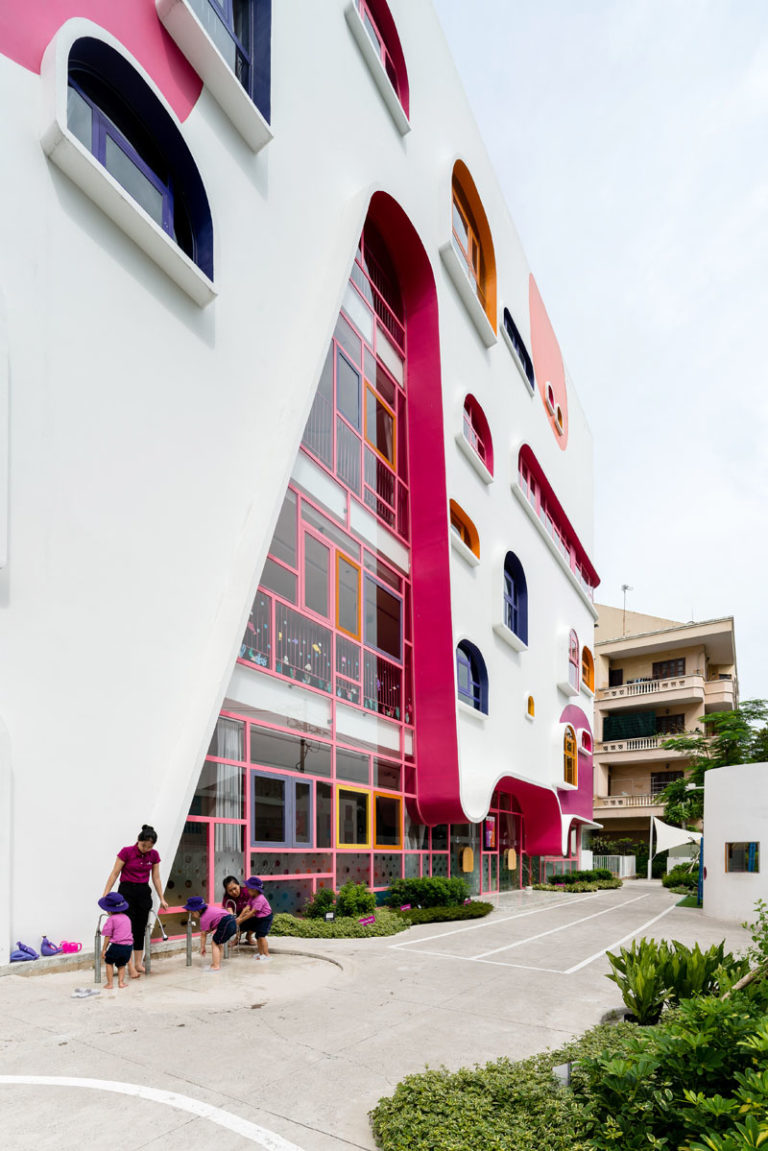 Unique Window Shapes And Pops Of Color Create An Exciting Learning ...