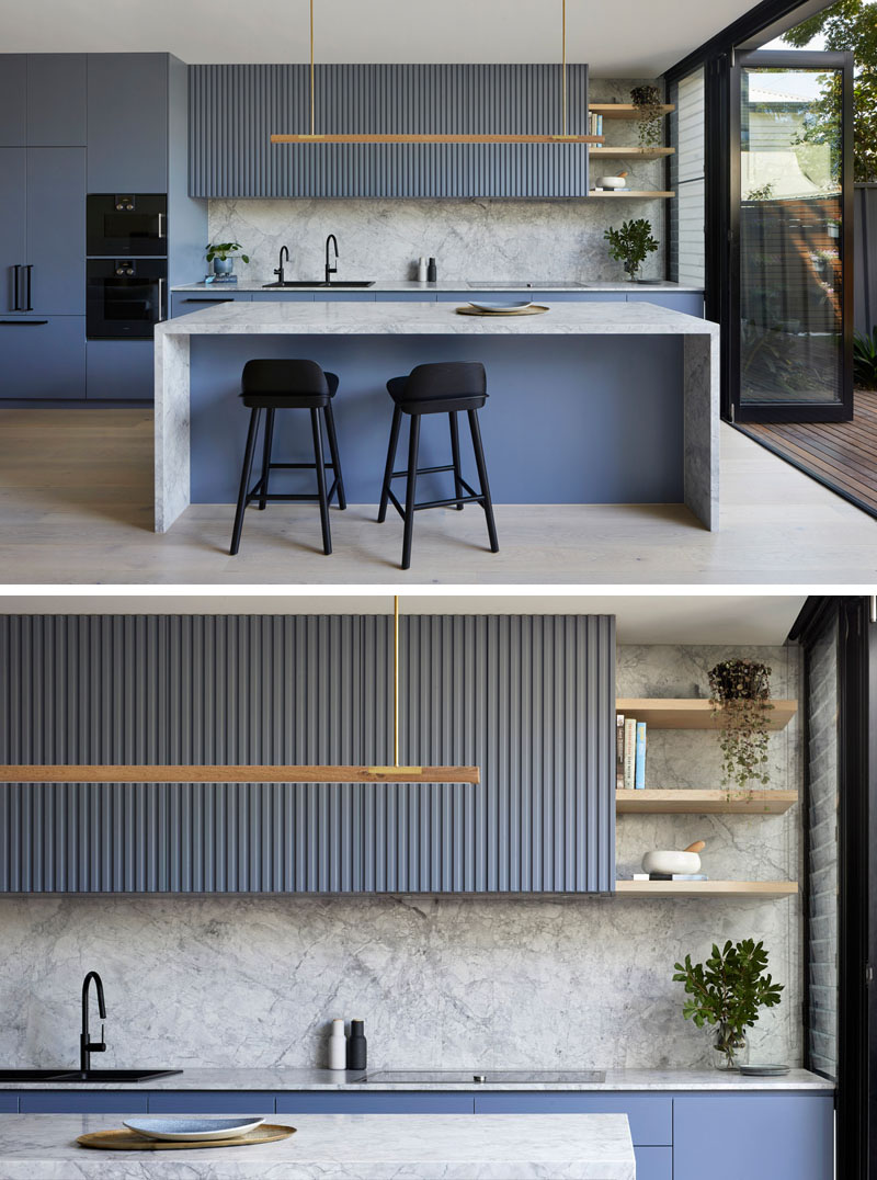 Modern Dusty Blue Grey Cabinets Kitchen With Island 170719 1129 05