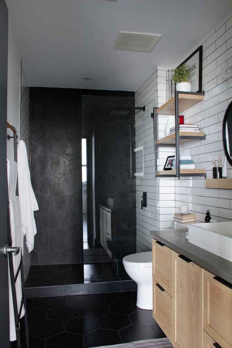 Before and After - A Bathroom Renovation With Industrial Touches