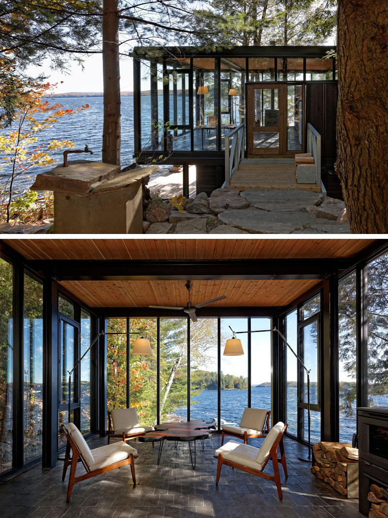 A New Modern Boat House On The Shores Of A Lake In Ontario