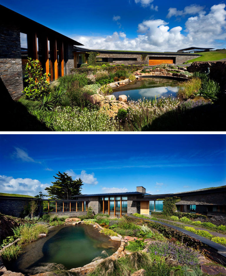 A Couple Of Modern Houses Are Nestled Into This Jersey Hillside   Modern House Natural Swimming Pool Landscaping 190919 1236 04 768x938 