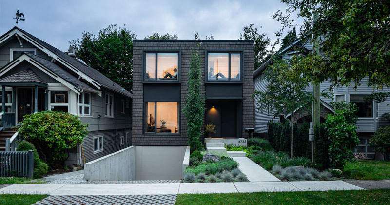 A Sunken Garage Allows This New House To Remain At Eye Level With The ...