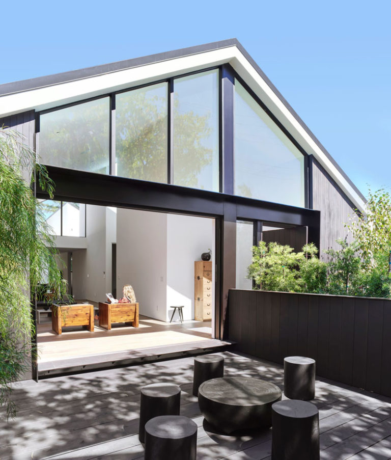 A Peaked Roof Allows For High Ceilings Throughout This California Home