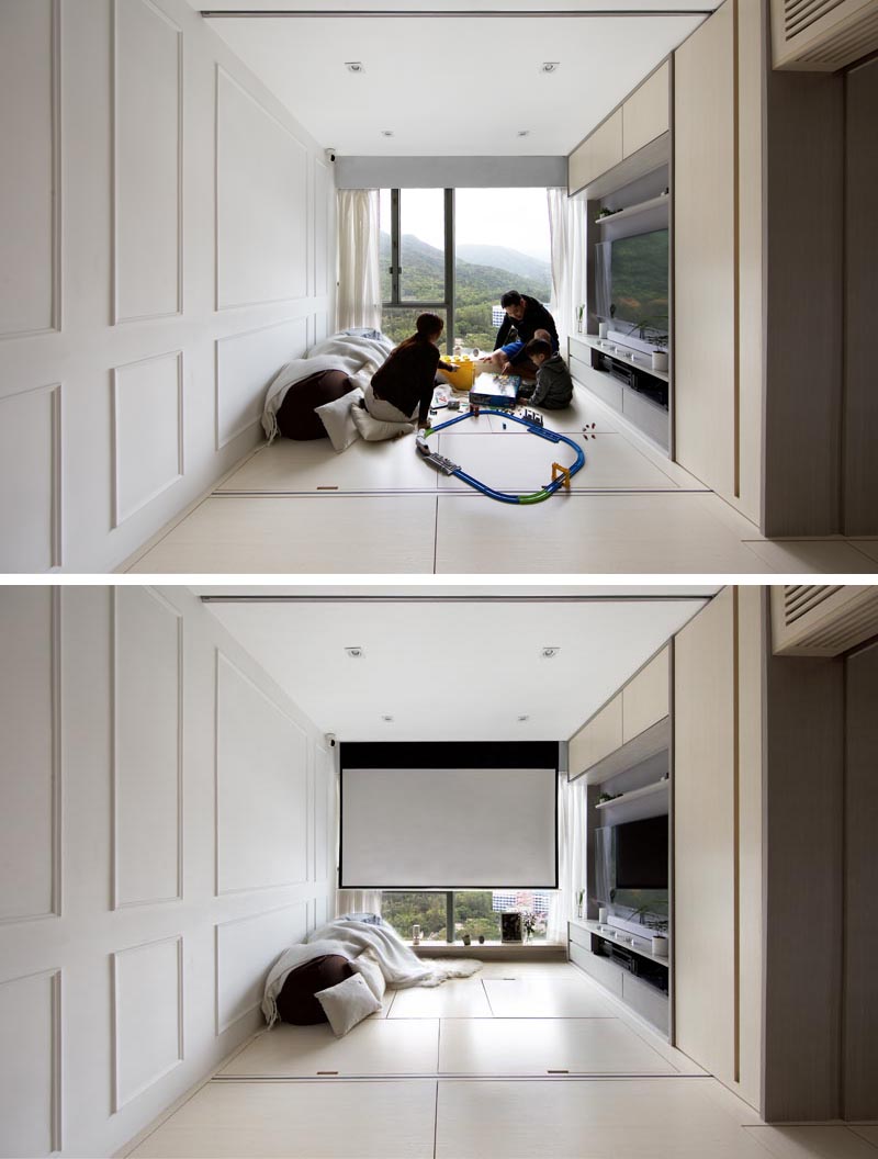 Modern Living Room With Projector Screen 101119 712 04